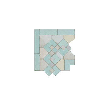 Mosaic House Moroccan tile Sarout S Corner 1-30 White Celadon Green  zellige, mosaic, zellij, border, glaze, traditional, classic 